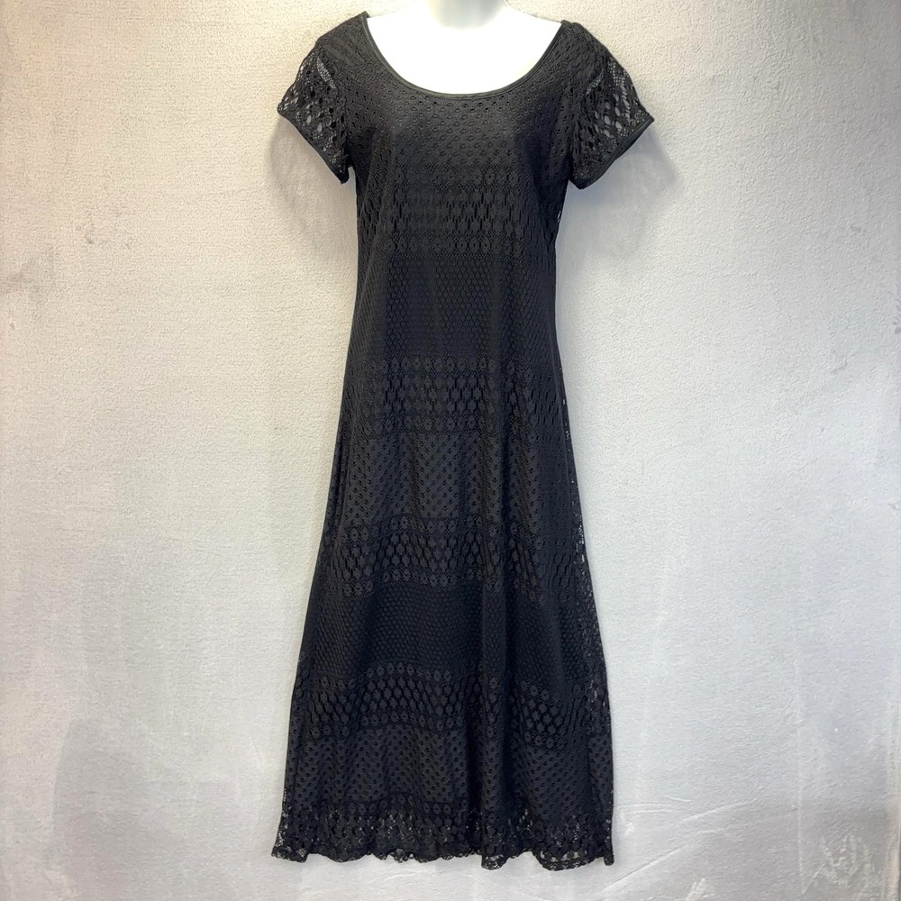 Vintage Lace Maxi Dress Petites 6P Petite Black Whimsigoth Vamp Goth Traditional
